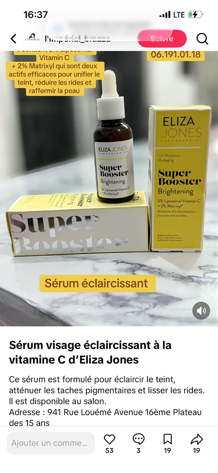 Sérum visage Eliza Jones  2