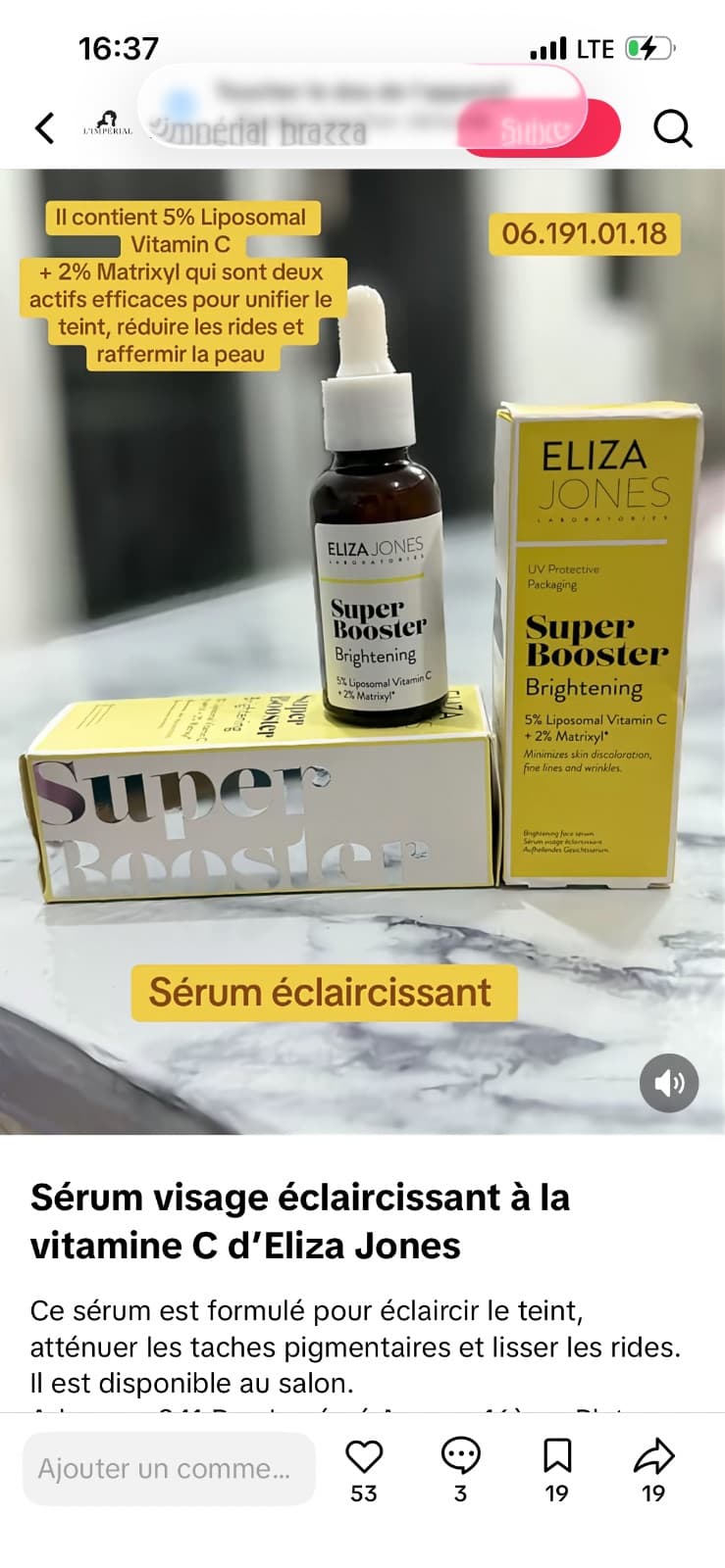 Sérum visage Eliza Jones  1