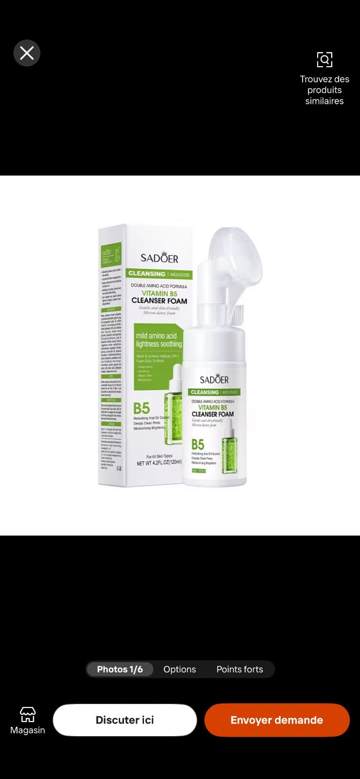 Nettoyant Mousse Visage Doux SADOER 2