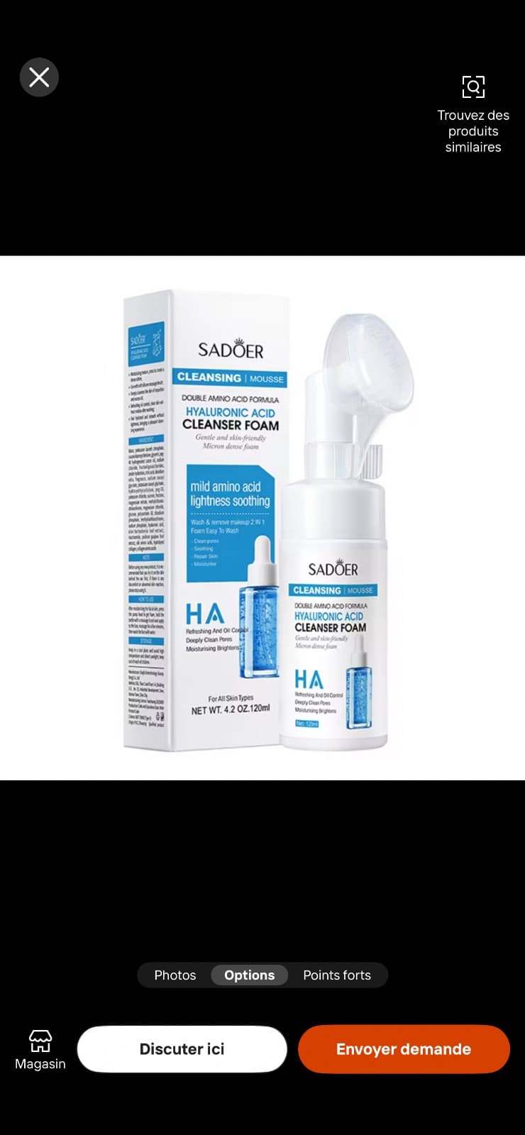Nettoyant Mousse Visage Doux SADOER 3