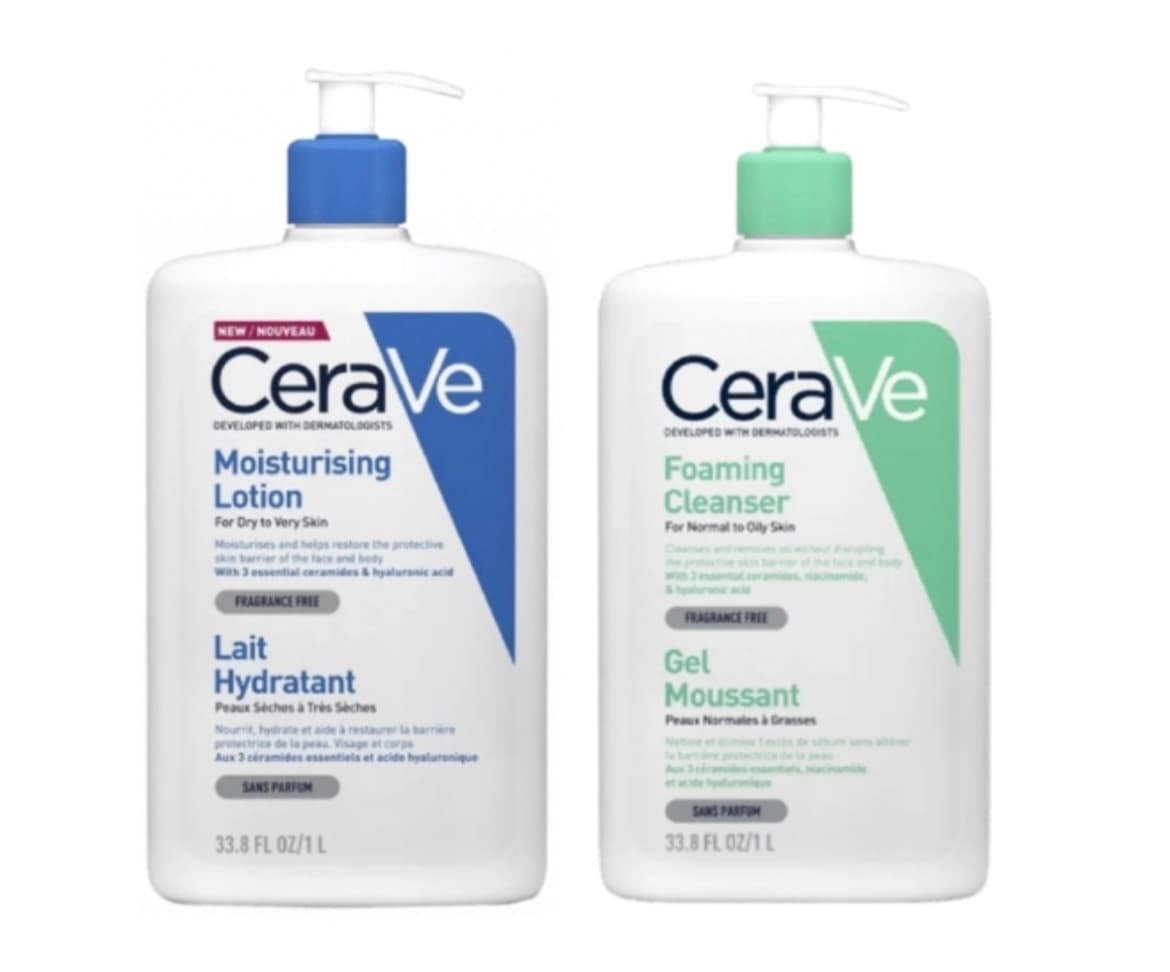 CeraVe Duo Nettoyant + Lait Hydratant 2×1 litre 1